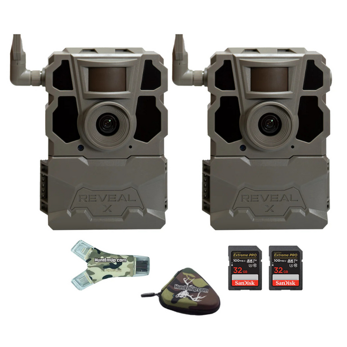 REVEAL X Gen 2.0 Trail Camera - Two Pack - with SD Cards Reader and Case