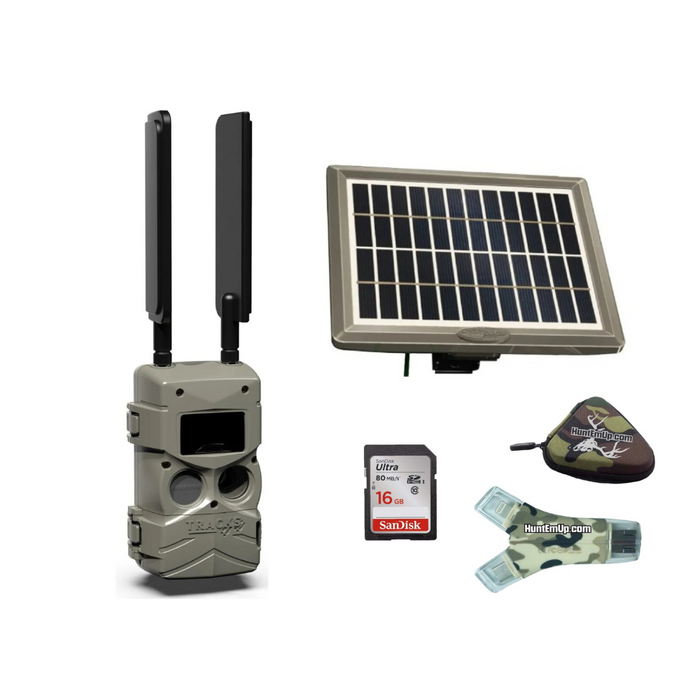 Cuddeback Package - Tracks Black Flash LTC-3A Trail Camera, Solar Power Bank PW-3600 & SD Card, Card Reader and Case