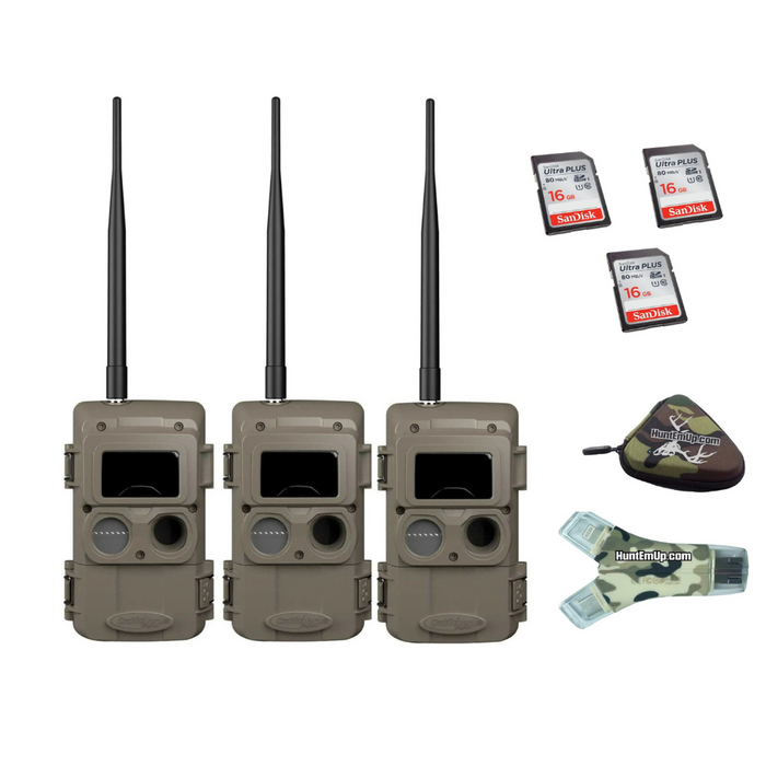 Cuddeback Package - 3 x IR LL-2A Cameras & 16 GB SD cards w/ SD card Reader