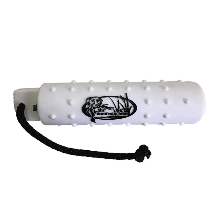 The HuntEmUp 3in Plastic Dog Training Bumper Dummy w/Valve White