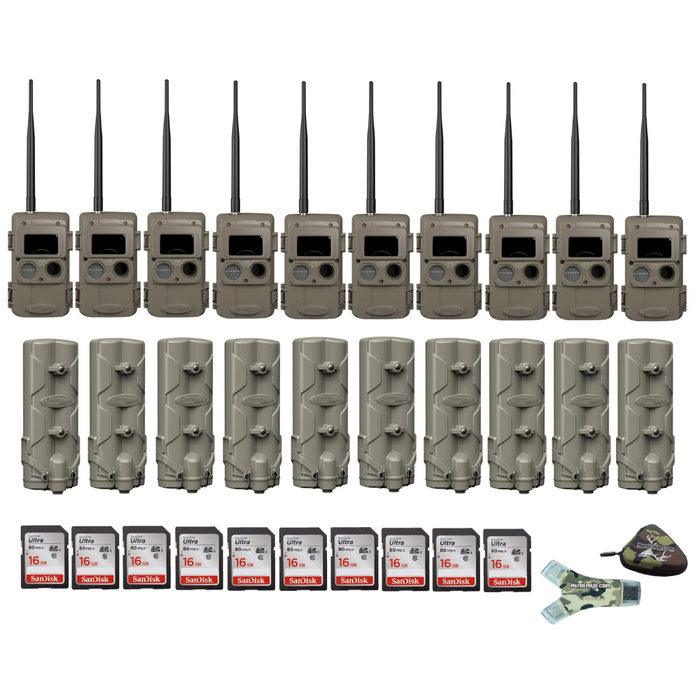 Cuddeback Kit - 10x IR LL-2A Cameras, 10x PW-001 Power Banks & 16 GB SD Cards w/ Reader