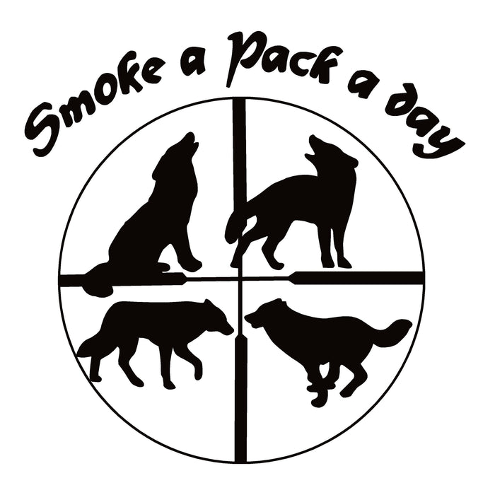 Smoke a Pack a Day Coyote Hunting Decal – Smoke a Pack a Day Coyote Hunting Sticker – 1206