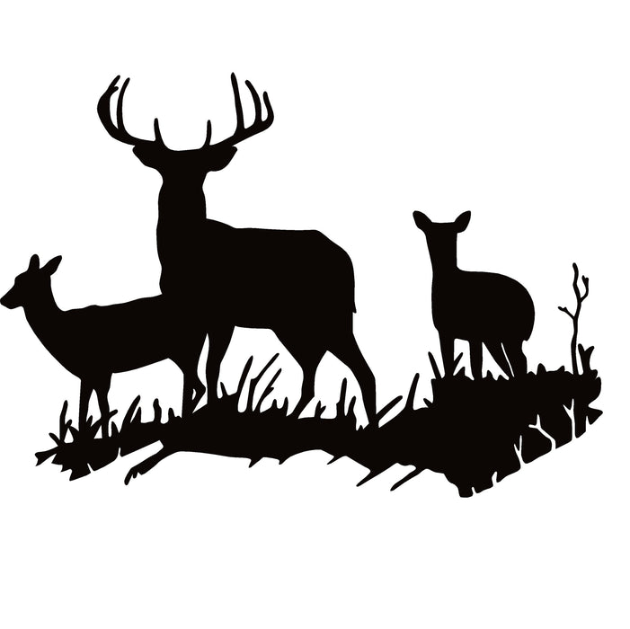 Buck and Does Scene Deer Hunting Decal – Buck and Does Deer Hunting Sticker -1210