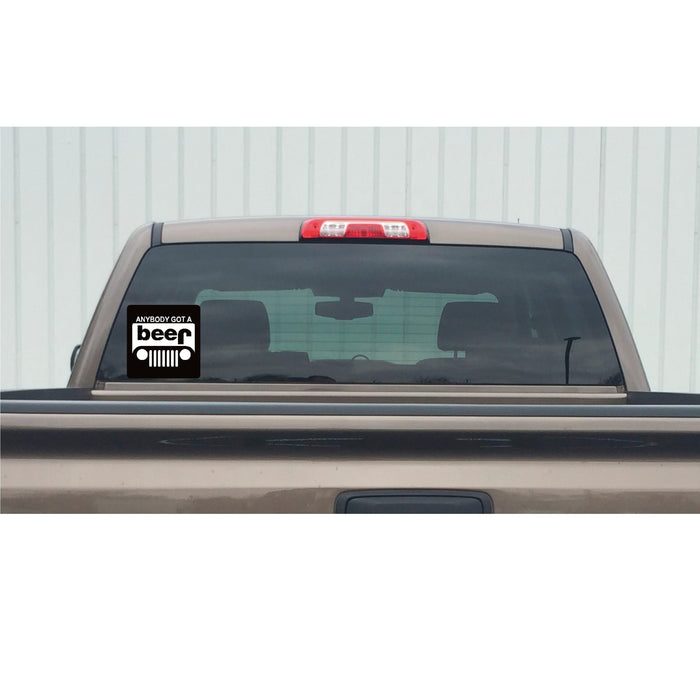 Anyone Got a Beer/Jeep Window Decal – Anyone Got a Beer/Jeep Sticker – 1218