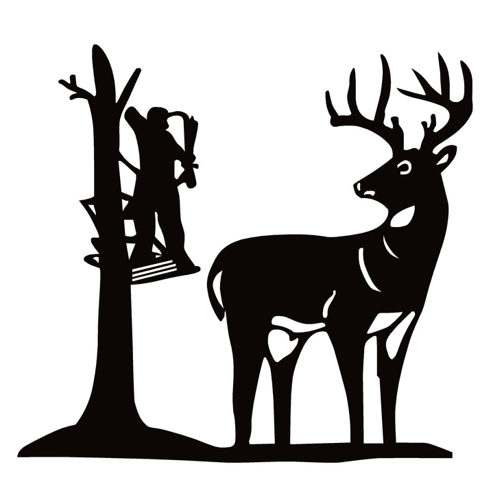 Bowhunter in Tree with Deer Decal – Bowhunter Sticker – 1254