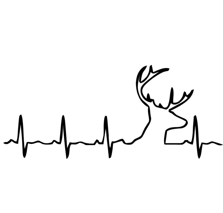 Buckbeat Heartbeat Decal – Deer Heart Beat Sticker – 1256