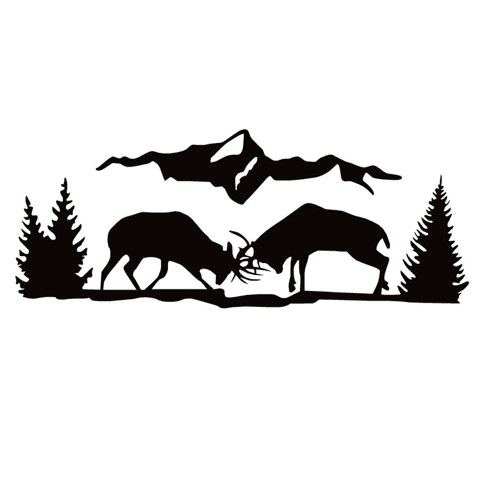 Bucks Sparing Scene Hunting Decal – Bucks Sparing Scene Hunting Sticker – 1278