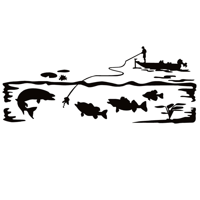 Fishing Scene Decal – Fishing Scene Sticker – 1279