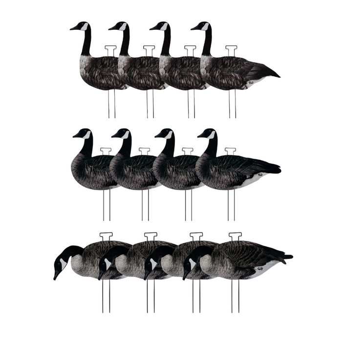 HuntEmUp Pro-Flock Flocked Silhouette Decoys Canada Goose Silhouette Decoys (12 pk)