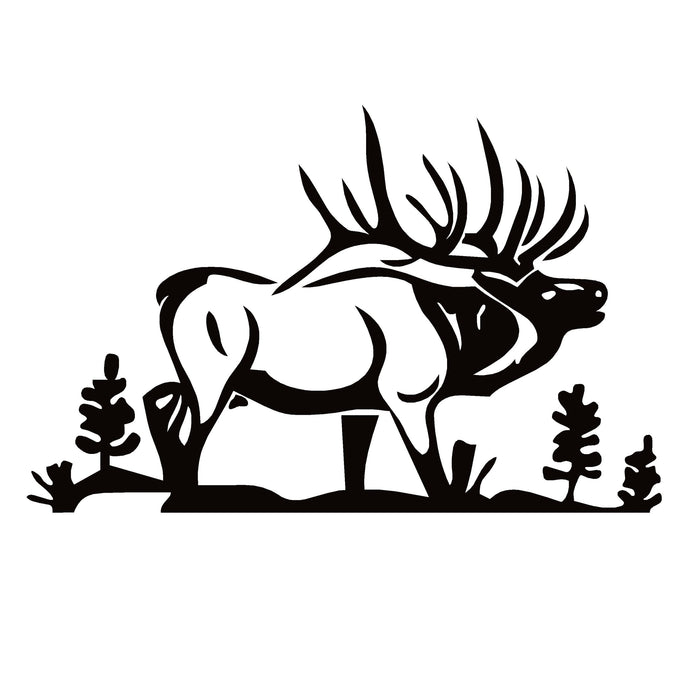 Bull Elk with Back Ground Decal – Bull Elk Sticker – 1309