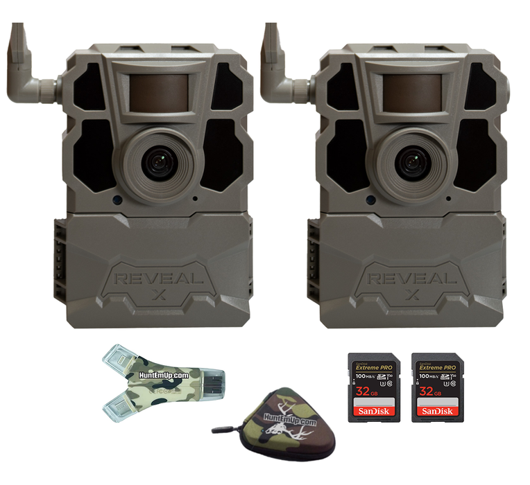 REVEAL X Gen 2.0 Trail Camera - Two Pack - with SD Cards Reader and Case