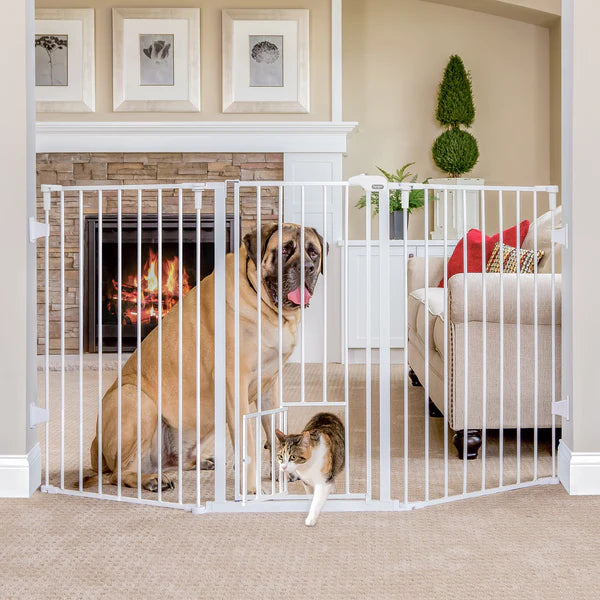 Carlson Flexi Extra-Tall Walk-Thru Gate with Pet Door