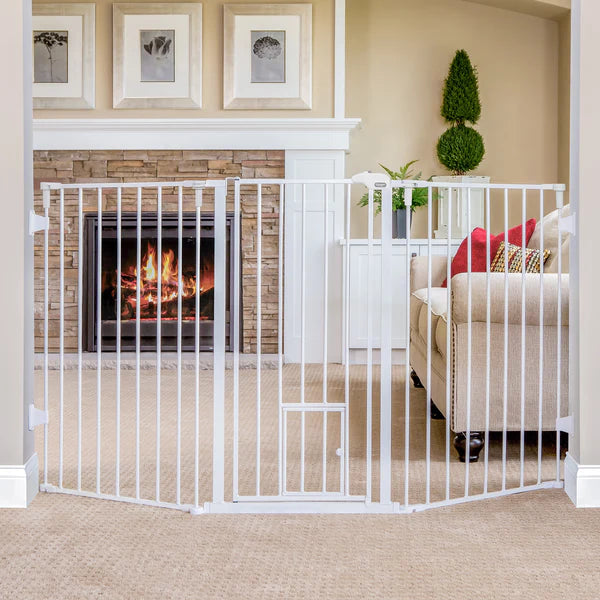 Carlson Flexi Extra-Tall Walk-Thru Gate with Pet Door