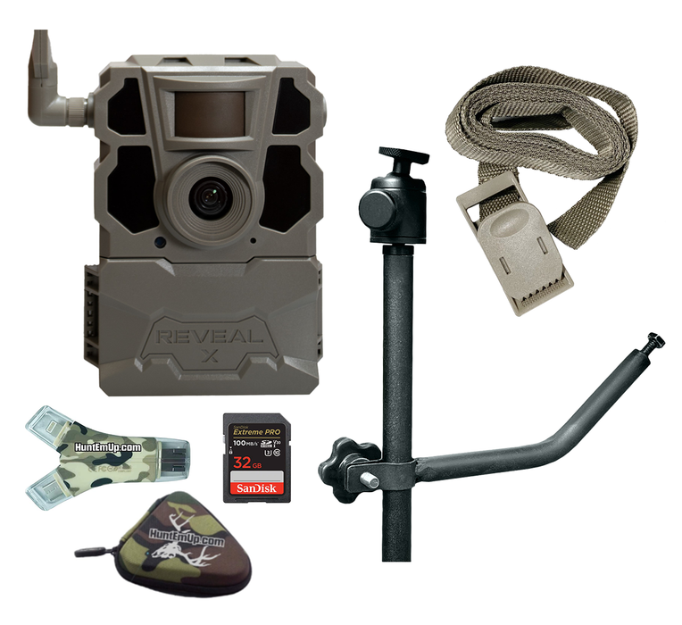 REVEAL X Gen 2.0 Trail Camera Bundle - Adjustable Camera Stake, Strap & Buckles, with SD card and Reader