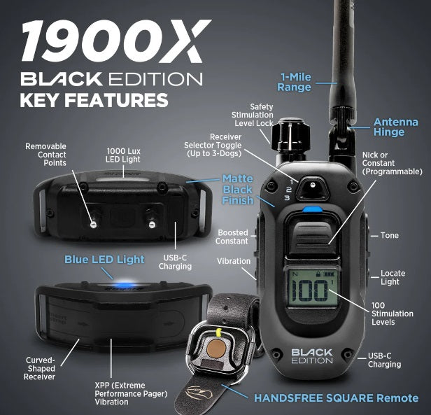 Dogtra 1900X Black Edition Collar - Ultimate Training Solution for Your Dog