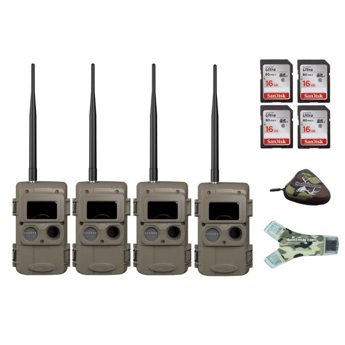 Cuddeback Bundle - 4x IR LL-2A Cameras & 16 GB SD Cards w/ Reader