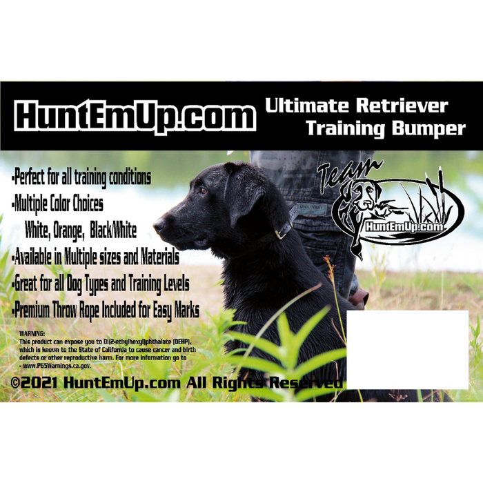 HuntEmUp 3 in Canvas Dog Training Bumper White