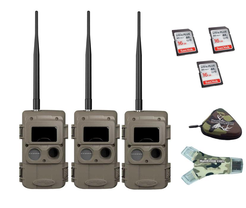 Cuddeback Package - 3 x IR LL-2A Cameras & 16 GB SD cards w/ SD card Reader