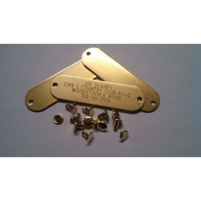 Engraved Brass Rivet Tag - Engraved Rivet Pet Tag