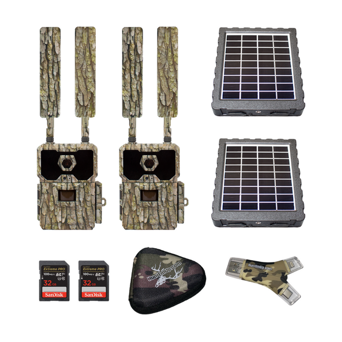 2pc WiseEye DC-2 Double Bundle with Solar Panel WiseEye Trail Cameras