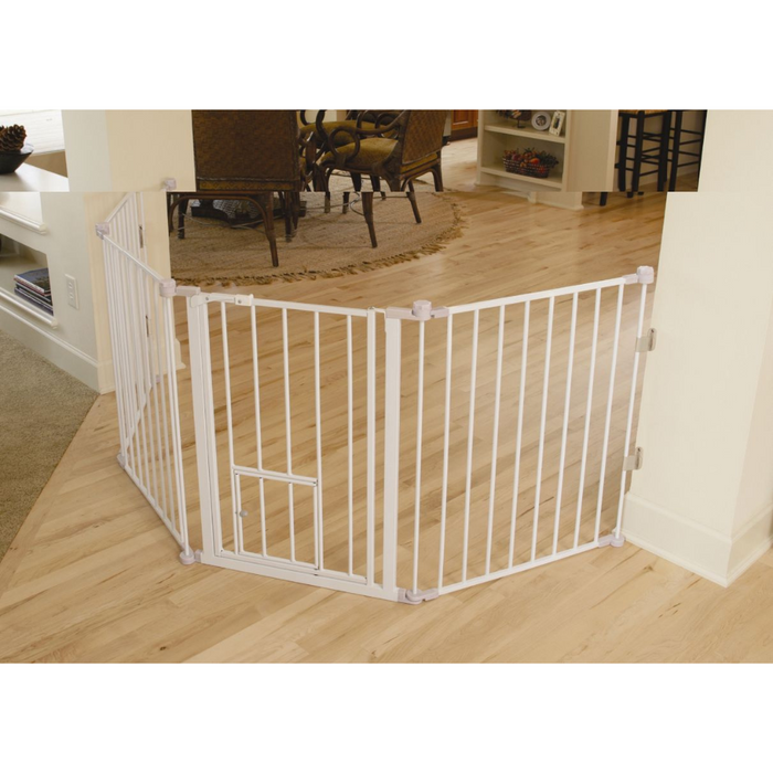 Carlson Flexi Extra-Tall Walk-Thru Gate with Pet Door