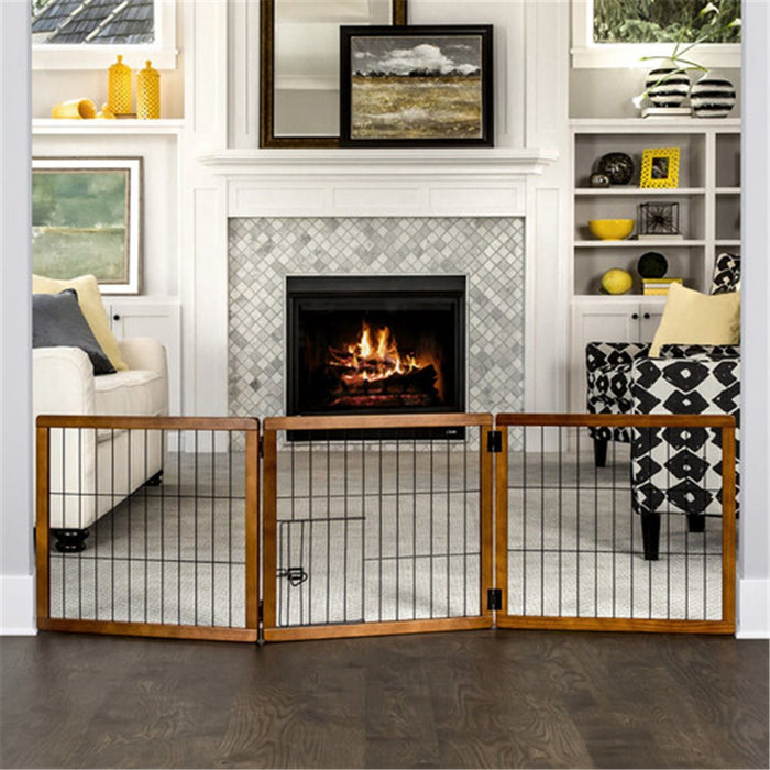 Carlson Small Breed 3-Panel Wood Freestanding Gate