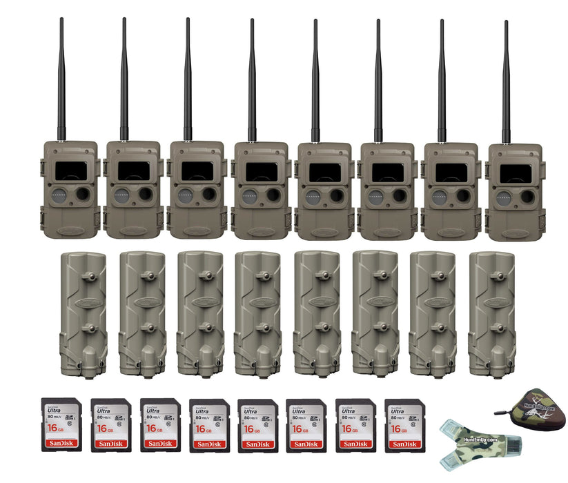 Cuddeback Package - 8x IR LL-2A Cameras, 8x PW-001 Power Banks, & 16 GB SD Cards w/ Reader