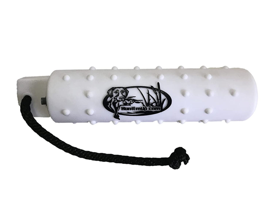 The HuntEmUp 3in Plastic Dog Training Bumper Dummy w/Valve White