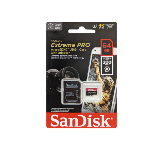 64GB Extreme PRO MicroSDXC Card - High-Speed UHS-I Memory Storage with Adapter