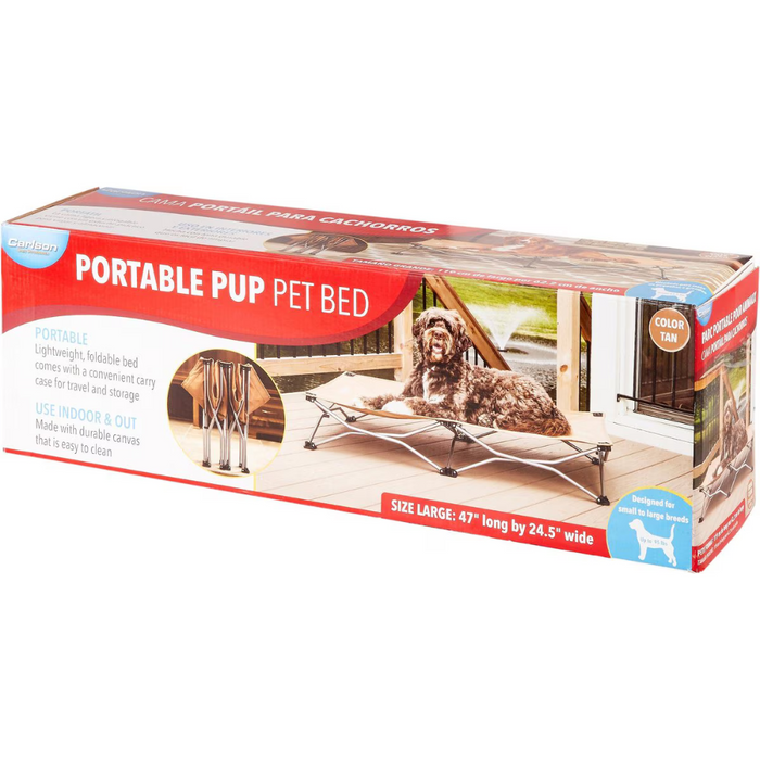 Carlson The Portable Pup - Large Pet Bed - Tan