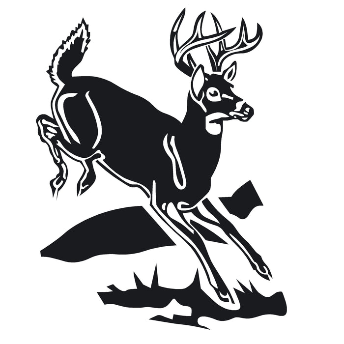 Whitetail Deer Jumping Hunting Decal – Whitetail Deer Jumping Deer Hunting Sticker – 7031