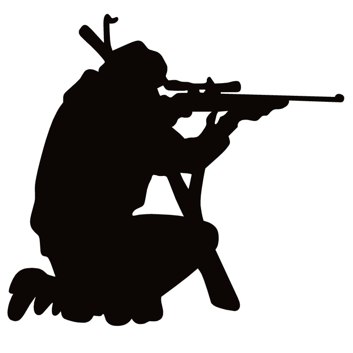 Hunter Kneeling With Rifle Decal – Hunter Kneeling With Rifle Sticker – 7084