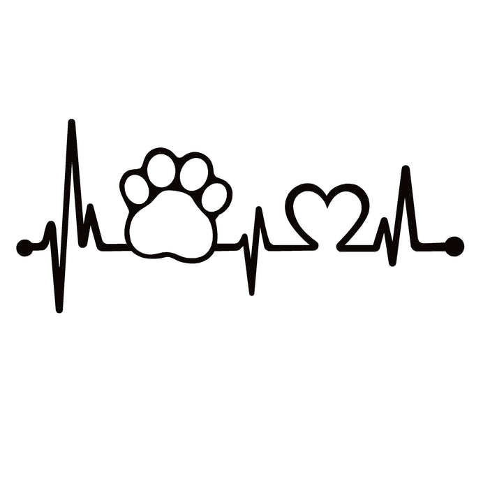 Dog Paw Heartbeat Lifeline Decal –  Dog Paw Heartbeat Lifeline Sticker – 7120