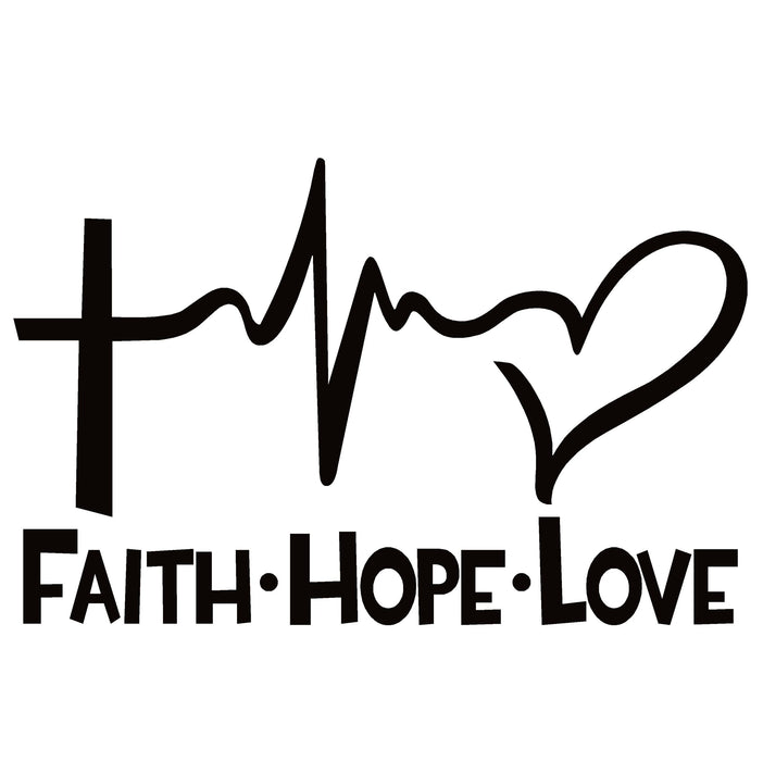 Faith Hope Love Window Decal – Faith Hope Love Window Sticker – 7144