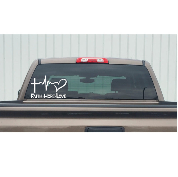 Faith Hope Love Window Decal – Faith Hope Love Window Sticker – 7144