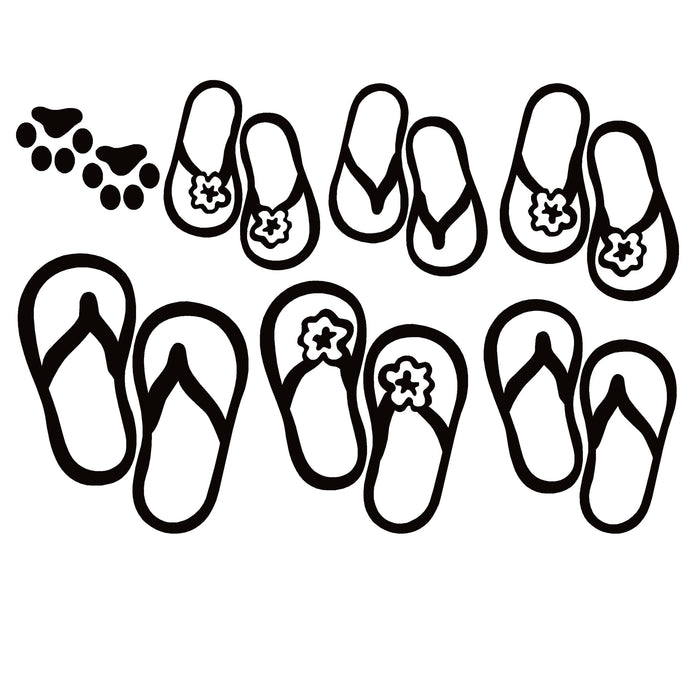 Sandal Family and Dog Paw Decal-Sandal Family and Dog Paw Sticker – 7154