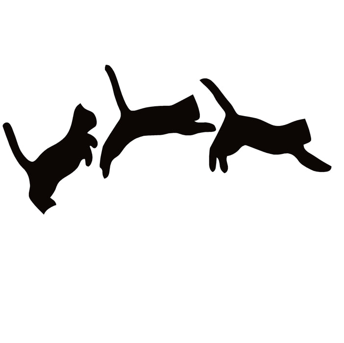 Cat Love Three Cats Jumping Decal – Cat Love Three Cats Jumping Sticker – 7166