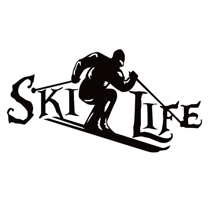 Downhill Ski Ski Life Decal – Downhill Ski Ski Life Sticker – 7172