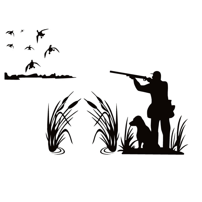 DUCK HUNTER IN FIELD SCENE Decal – DUCK HUNTER IN FIELD SCENE Sticker – 7196