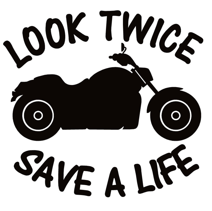 Look Twice Save a Life Motorcycle Safety Decal – Look Twice Save a Life Motorcycle Safety Sticker – 7200