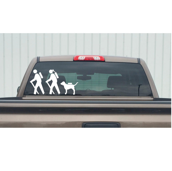 Man Woman and Dog Hiking Decal – Man Woman and Dog Hiking Sticker – 7201