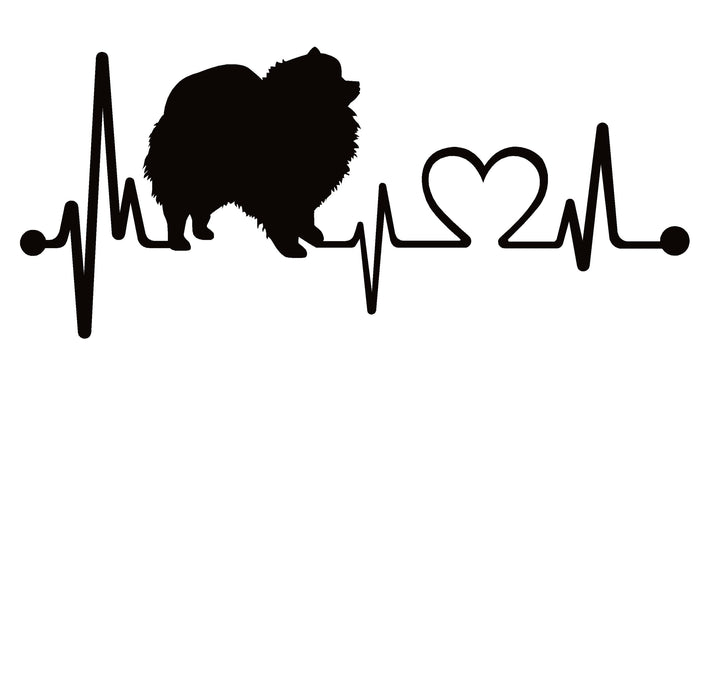 Pomeranian Dog Heartbeat Lifeline Decal Sticker – 7206