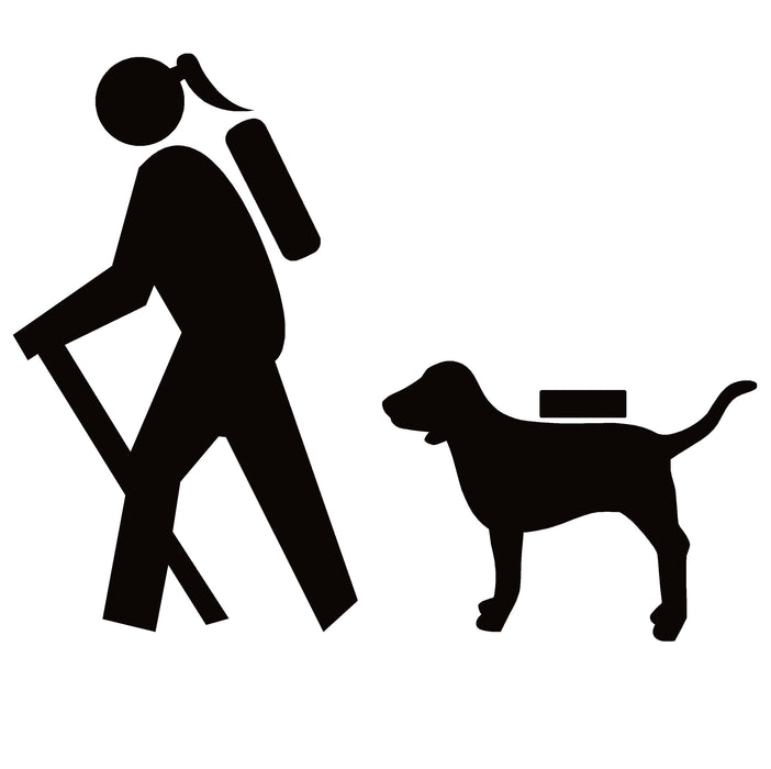 Woman and Dog Hiking Window Decal – Woman and Dog Hiking Window Sticker – 7207