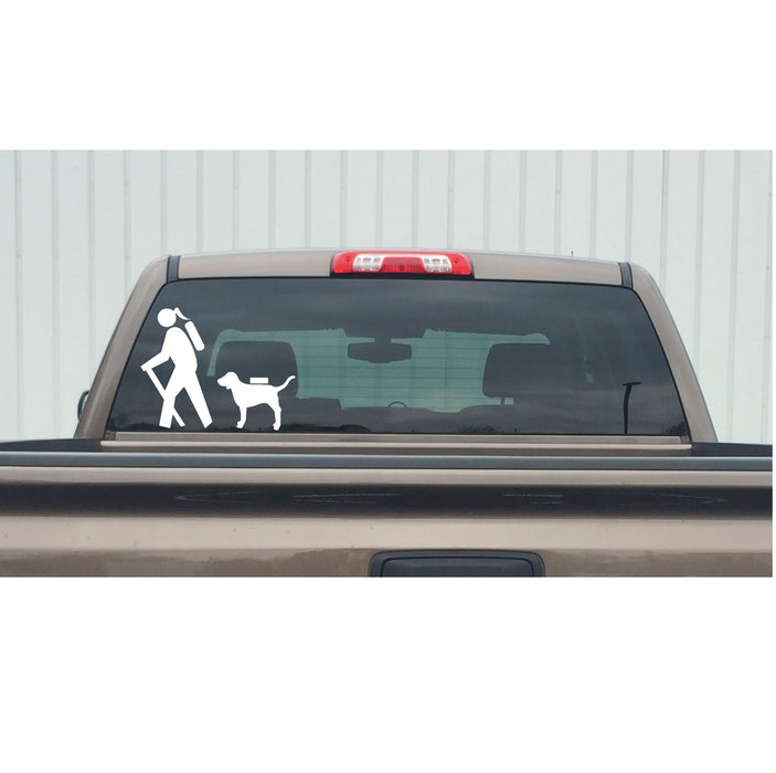 Woman and Dog Hiking Window Decal – Woman and Dog Hiking Window Sticker – 7207