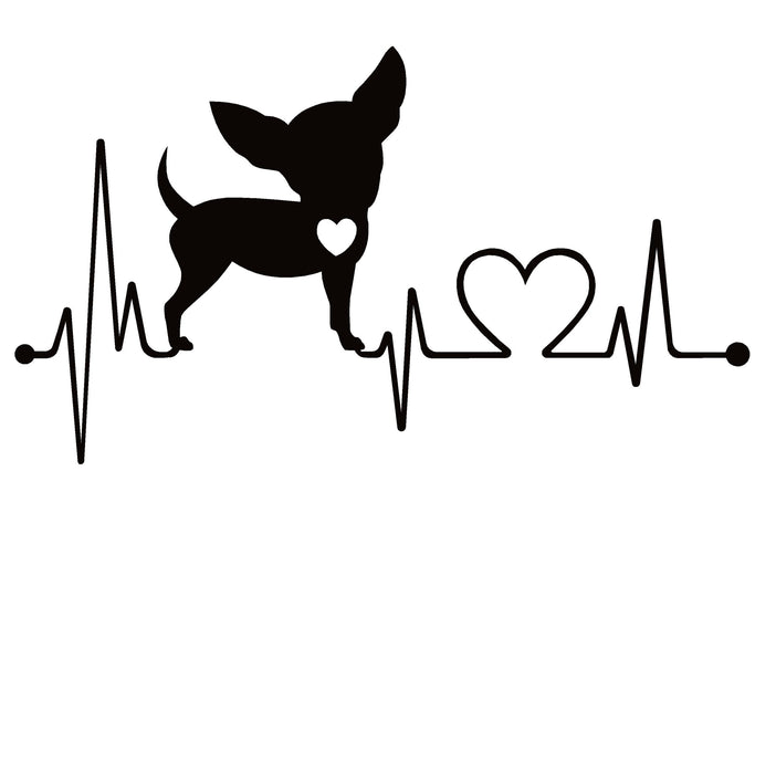 Chihuahua Dog Heartbeat Lifeline Decal Sticker – 7212