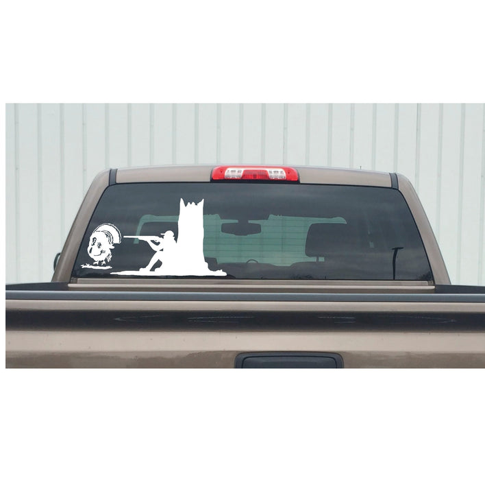 Turkey Hunter in Woods with Strut Tom Turkey Decal – Hunter Woods with Strut Tom Turkey Sticker – 7236