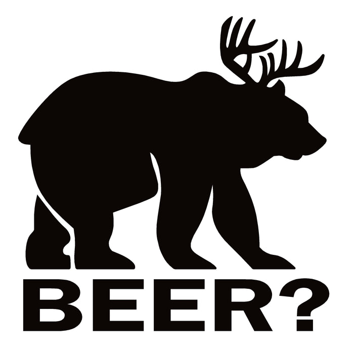 Deer Bear Beer? Hunting Decal – Bear Deer Beer? Hunting Sticker – 7240