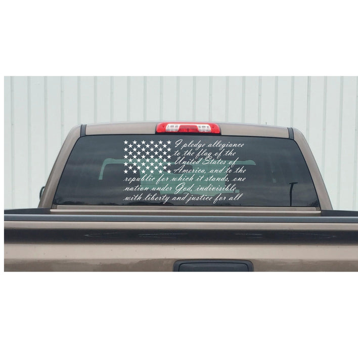 Pledge of Allegiance, Flag Window Decal – Pledge of Allegiance Flag Sticker – 7281