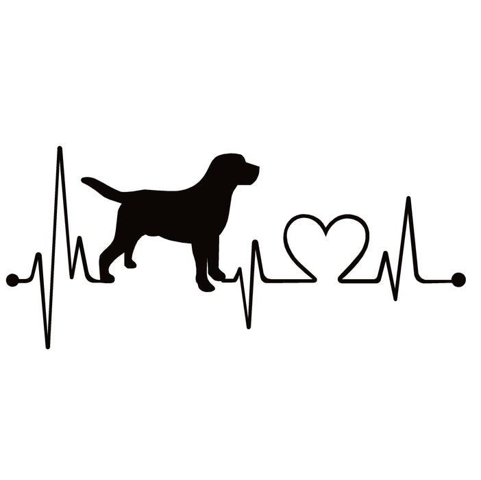 Labrador Retriever Heartbeat Lifeline Dog Decal – Lab Retriever Heartbeat Lifeline Dog Sticker – 7325