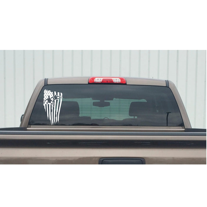 DUCK Head USA FLAG Hunting Decal – DUCK Head USA FLAG Hunting Sticker – 7420